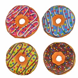 LOT DE 4 PELUCHES DONUTS 20 CM